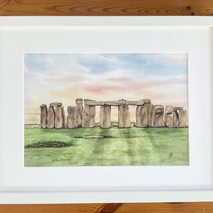 Stampa fotografica DIN A4 Stonehenge acquerello su carta per acquerello
