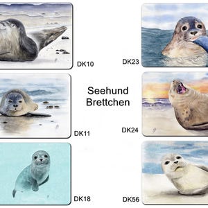 Board Breakfast Board Motif Board Watercolor Seal Pup Grey Seal Beach Sea