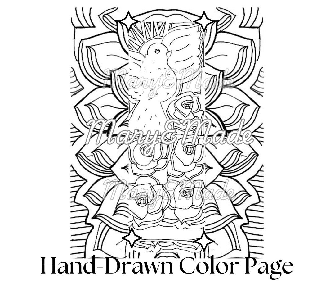 Soft Rose Dove Printable Color Page Original Artwork Not Ai - Etsy
