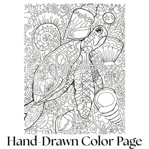 Galactic Sea Turtle Printable Color Art Page Original Art Not Ai