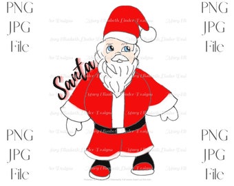 Santa PNG JPG Digital File