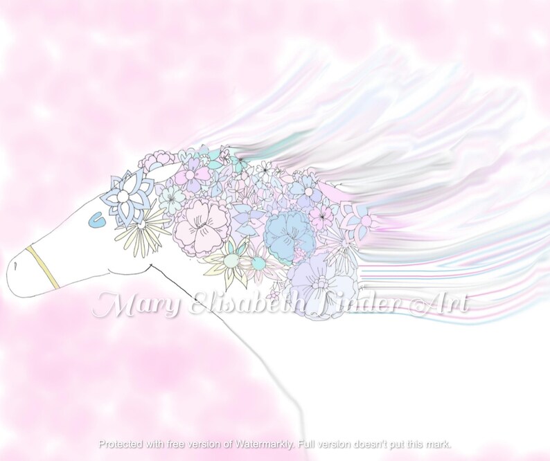 Pastel Horse PNG SVG Digital File Etsy