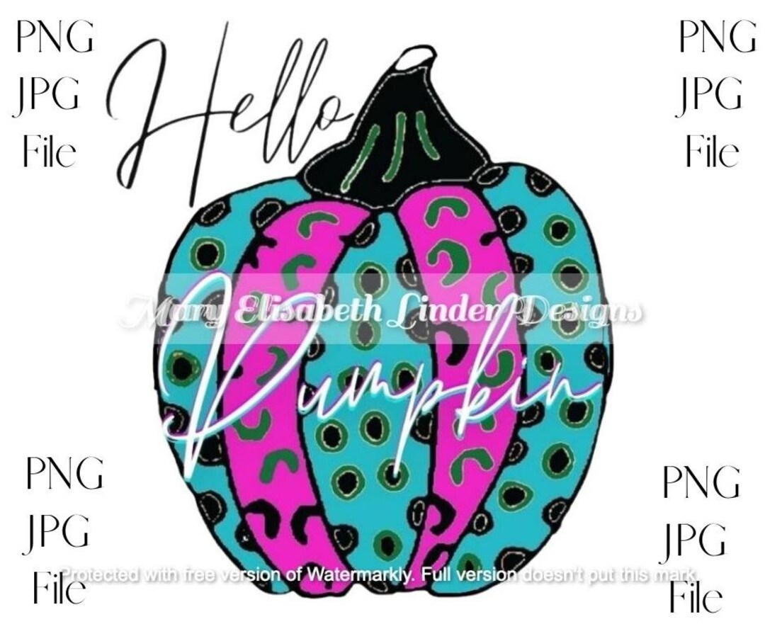 Hello Pumpkin PNG JPG Digital File - Etsy