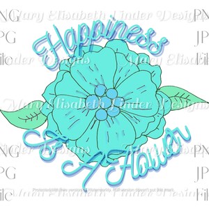 Teal Felicidade é um arquivo digital JPG PNG de flor