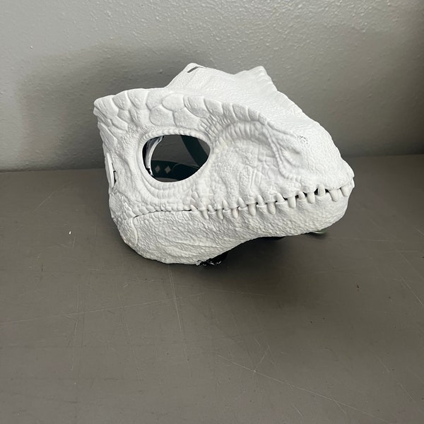 Kiddo Do It Your Self White Base Painted Giganotosaurus Raptor Dinosaur Mask for kids, Dino Cosplay Or Starter Furrie Costume