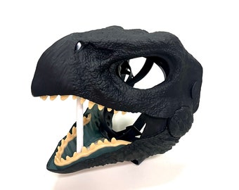 Black Base Painted Therizinosaurus Raptor Dinosaur Mask For Fur Suit,Cosplay ,Role Play Or Starter Furrie Costume *FREE SHIPPING*