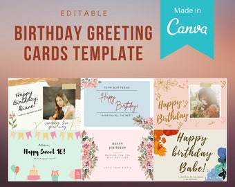 Canva Birthday Card Etsy Canva Birthday Card Etsy