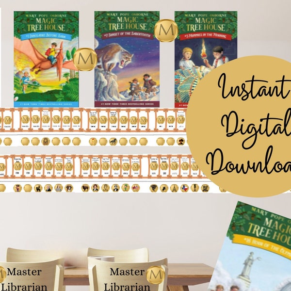 Magic Tree House World History Wall Timeline for Homeschoolers, Digital Download, Mary Pope Osborne book series, printable wall timeline