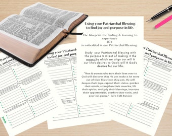 Patriarchal Blessing Study Guide, Instant Printable, PDF Download, Finding Joy, Purpose, & Direction through your Patriarchal Blessing, LDS
