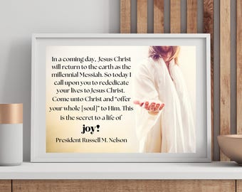 Citation du président Nelson LDS Conférence générale 2024, Deux tailles, téléchargement numérique, Consacrez votre vie à Jésus-Christ, Cadeau de la Société de Secours