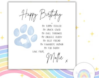 Birthday Card From Dog | Pet Lover, Mum, Dad Card (6"x6")