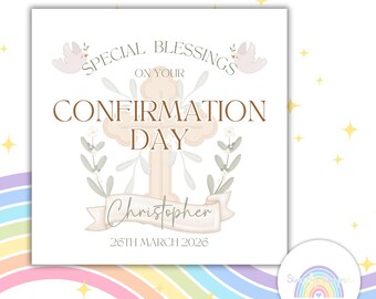 Confirmation Day Card | Personalised Confirmation | Religious Keepsake | UK Made