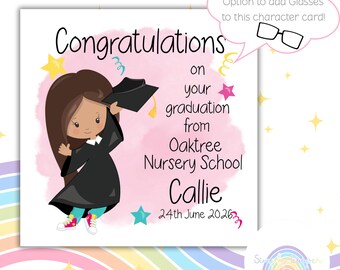 Girls Graduation Card 2026 | Nursery Graduation Card | Personalised Graduation Card Girl | Preschool Graduation | Class of 2026 Card UK