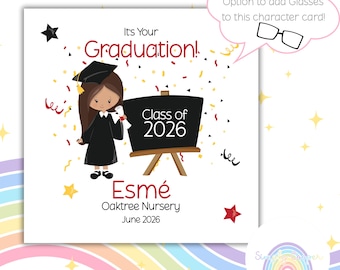 Nursery School Leaver 2026 | Personalised Graduation Card | Pre-school | 7 Character Choices