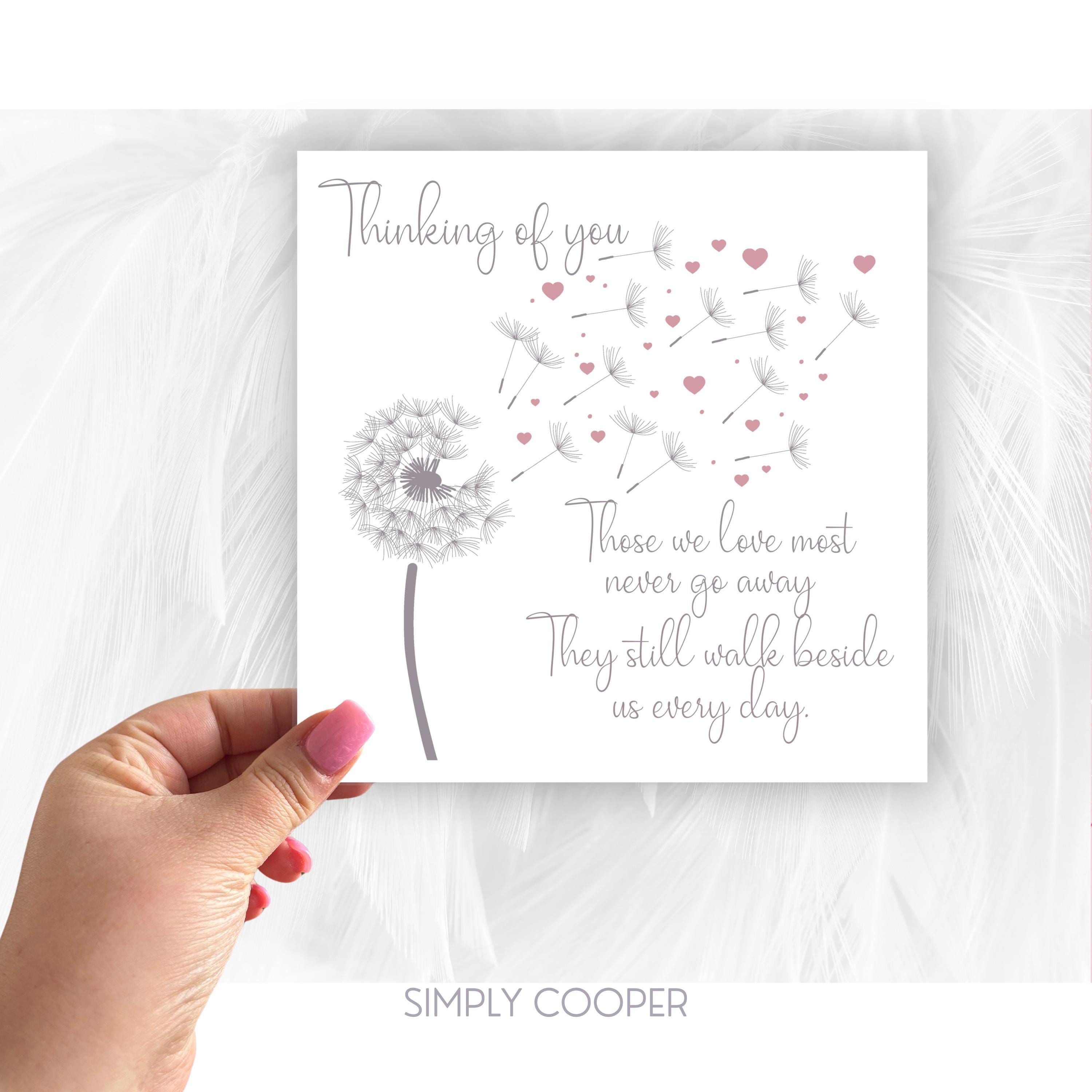 Trauerkarte „Thinking Of You“ – Beileidskarte 145x145 Mm Mit Sternen-Motiv & Blanko Innen