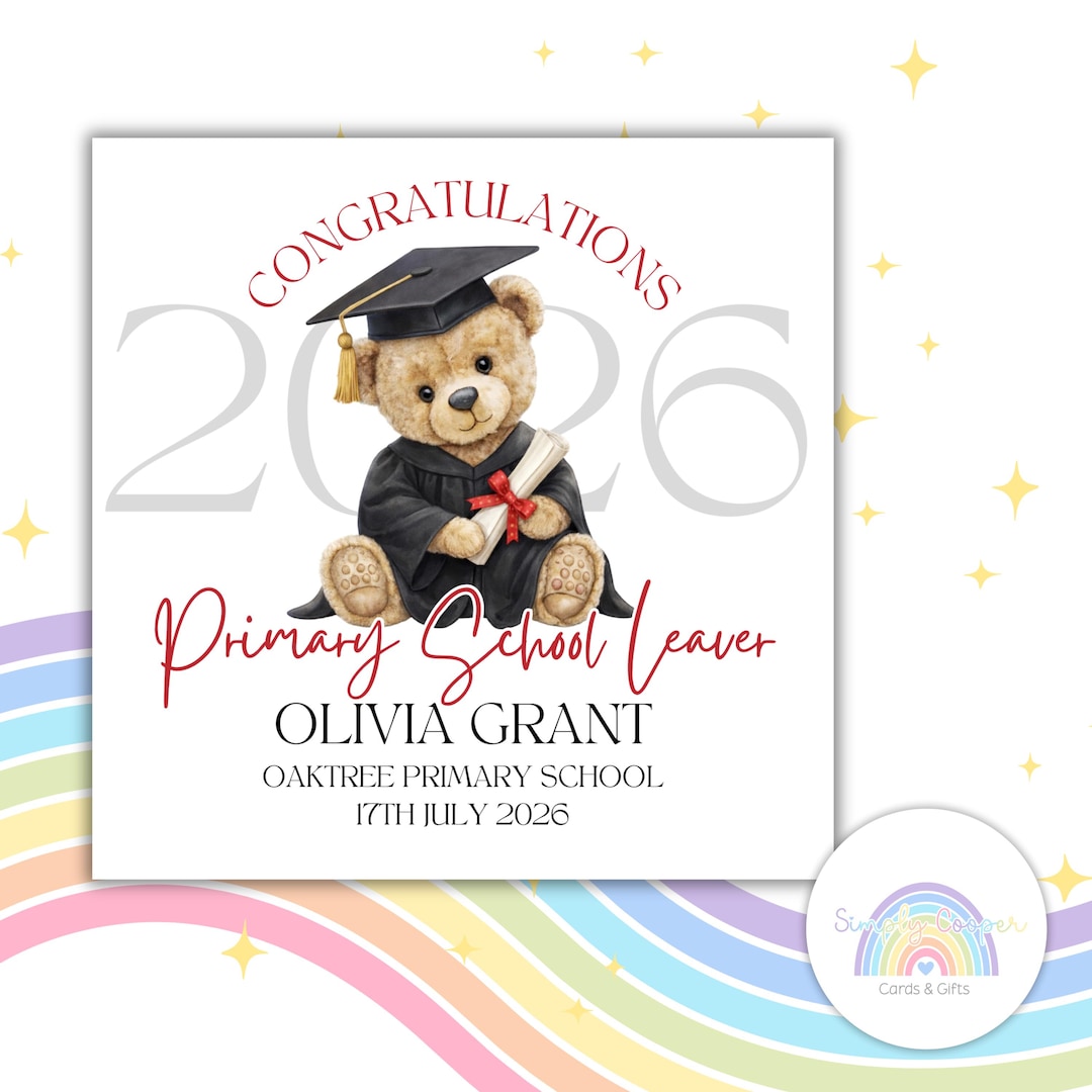 Primary School Leaver 2026 Card | Personalised Graduation Card UK ...