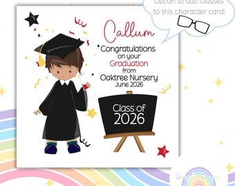 Boys Graduation Card 2026 | Nursery Graduation Card | Personalised Graduation Card Boy | Preschool Graduation | Class of 2026 Card UK