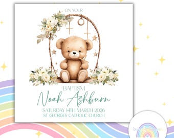 Baptism, Christening Card | Baby Baptism | Religious Greeting Gift  | Godchild | Keepsake |  Dedication