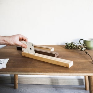 Porte-cartes à jouer en bois - porte-cartes à jouer - organisateur de jeux de société