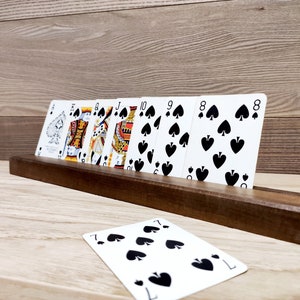 Porta carte da gioco in legno - playing card holder - organizzatore giochi da tavolo