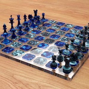 Chessboard file for laser and CNC cutting, wood resin and plexiglass project