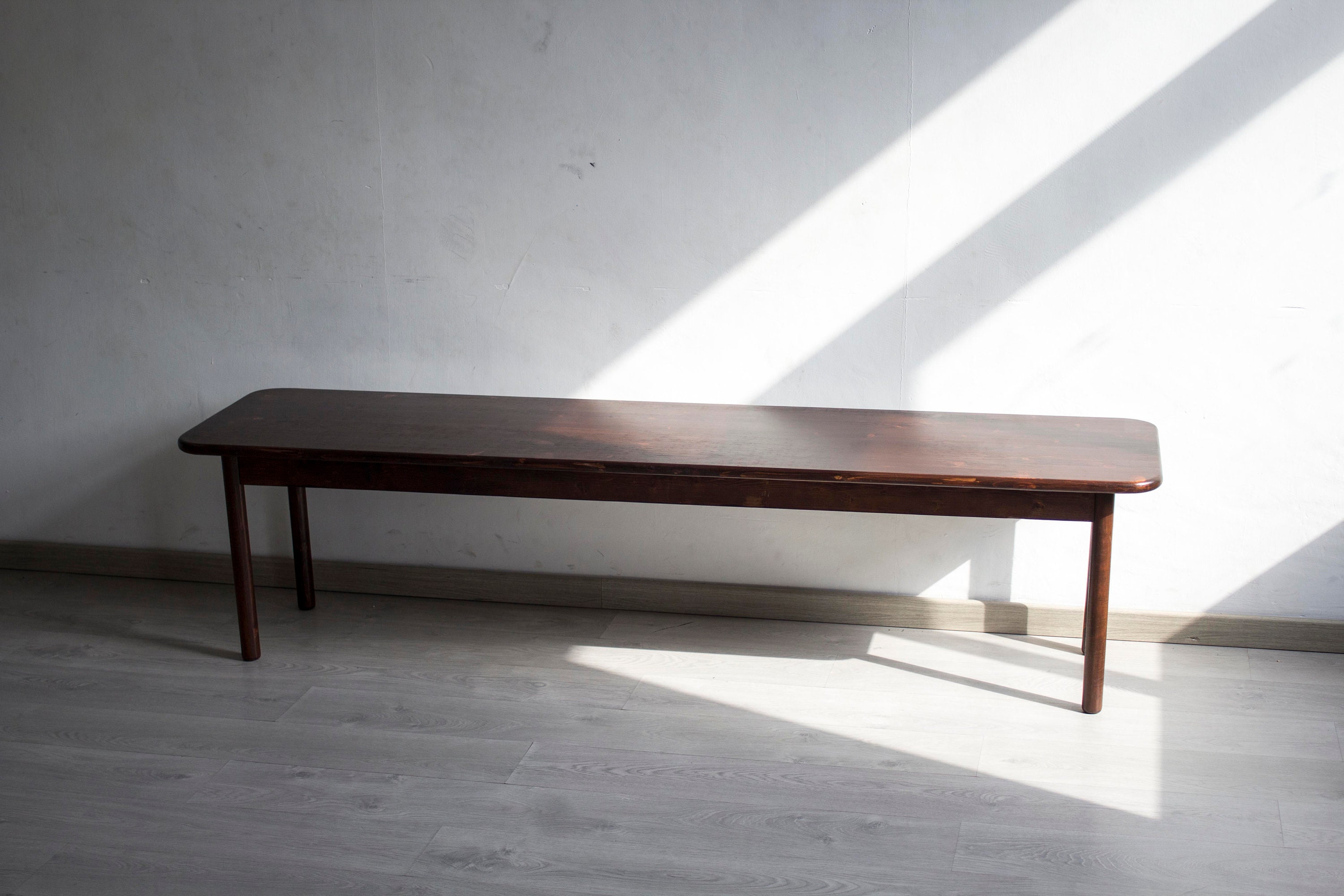 Large Vintage Style Coffee Table in Solid Wood Etsy