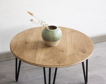 Table basse minimaliste Table de salon en chêne de style minimal et bois de fer