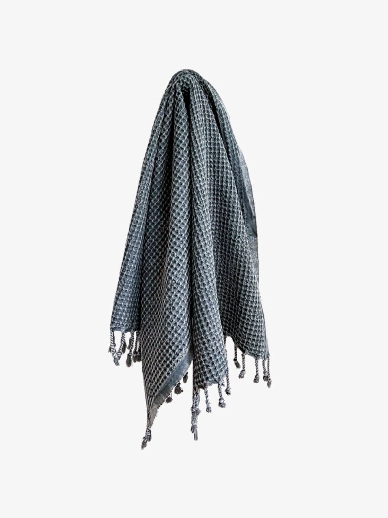 Charcoal Waffle Turkish Hand Towel | Handwoven Organic Turkish Cotton