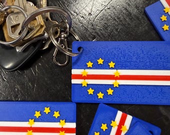 Cape Verdean Keychain Cabo Verde Flag Keychain
