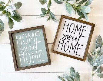 Small Home Sweet Home Sign, Accent Home Decor, Housewarming Gift, Small Wood Sign, Sage Green Farmhouse Sign, HSH