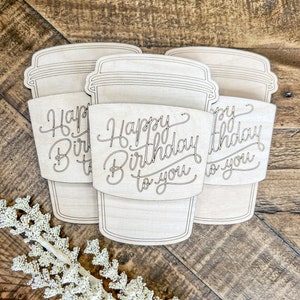 Coffee Cup Gift Card Holder, Gift Card Insert, Wooden Coffee Cup Money Holder, Happy Birthday Gift