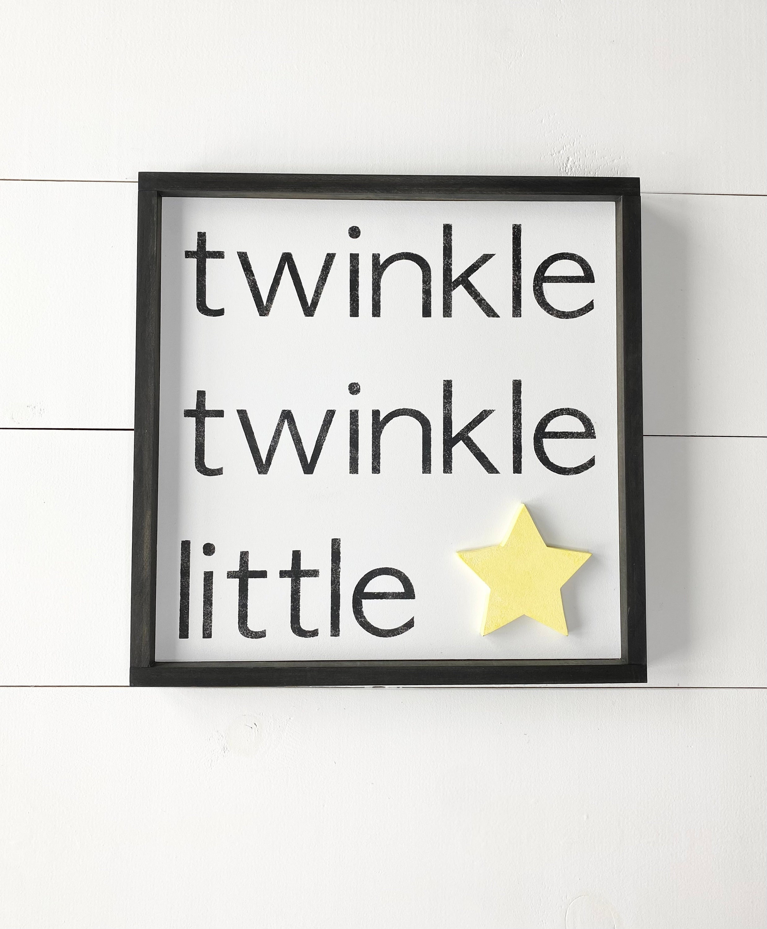 Twinkle Twinkle Little Star Lyrics Sign Nursery Wall Decor Etsy Israel