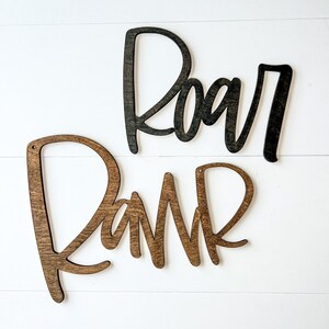 Wood Rawr, Wooden Roar, Dino Wall Decor, Dinosaur Room Decor, Laser Cut Wooden Words, Kids Room Decor, DNO