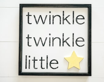 Twinkle Twinkle Little Star Sign, Nursery Rhyme Kids Wall Art