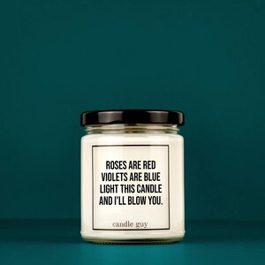candle guy Scented Candle | Roses Are Red Violets Are Blue Light This Candle And I&#39;ll Blow You | Gift for Him | Gift for Her | Funny Candle