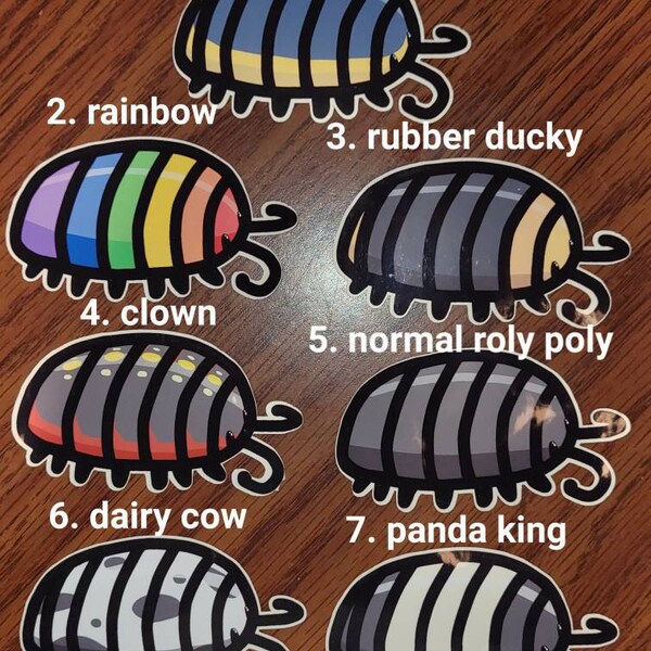 Isopod Stickers, Roly Poly Stickers, Fun Bug Lover Gift