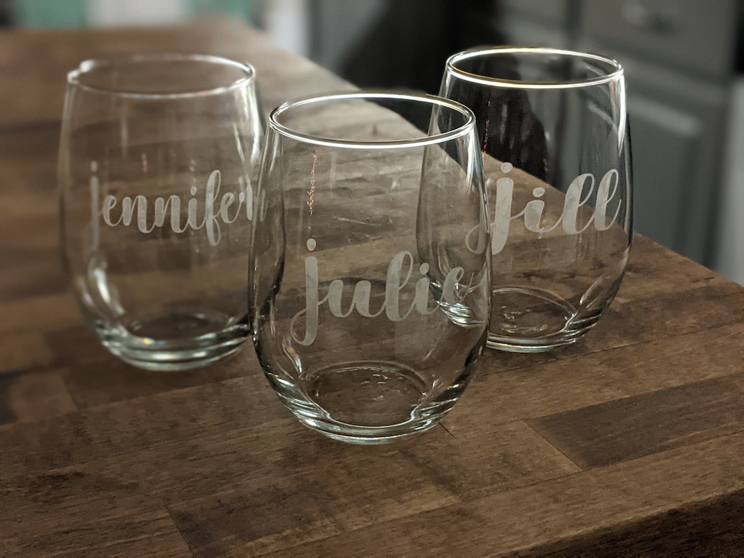Custom Hand Etched Wine Glass Etsy