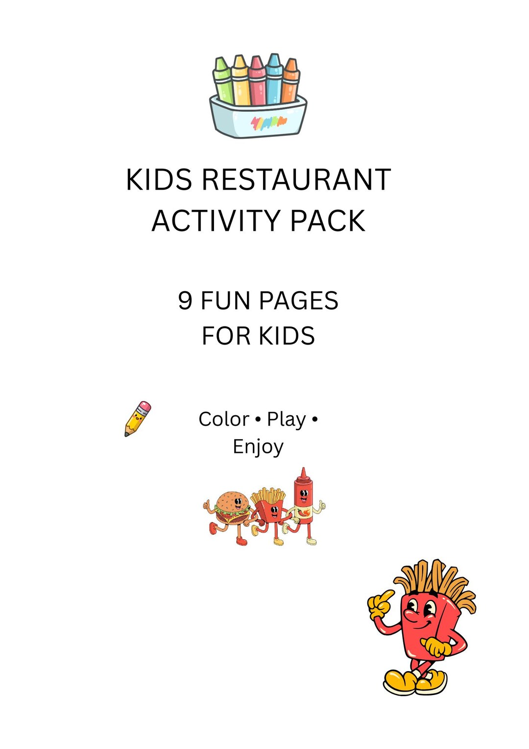 Restaurant Activity Pages Kids Restaurant Activity Pack Printable, Busy Book for Kids, Travel ...