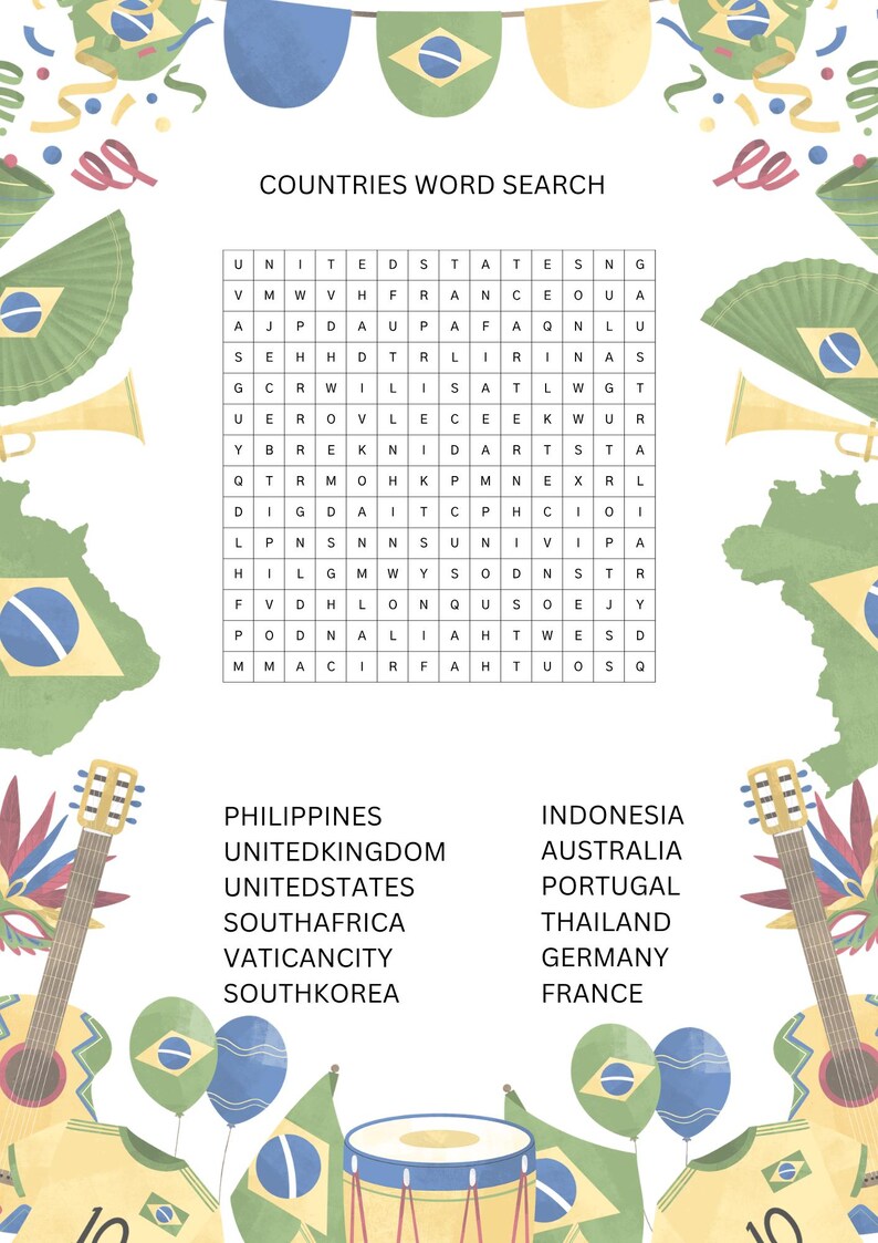 Kids Printable Word Search Puzzles – 5 Themed Activity Bundle (digital ...
