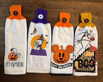 Fun Character Halloween Crochet Top Hanging Hand Towels