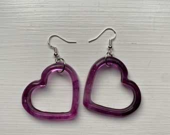 Heart dangle earrings