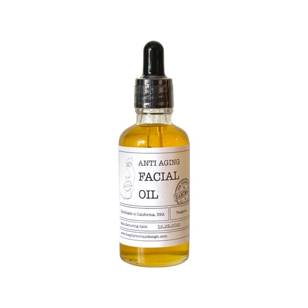 Facial oil with tangerine. 2oz / 60 ml. Contain rosehip seed oil, argan and calendula oil.