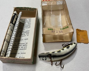 Helin's Fly Rod Flatfish F7 Color SC Vintage Lure Never Used With Box and  Original Order Form. 