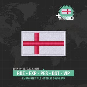 Stickmuster für die englische Flagge | Stickdatei für die englische Flagge | Aufnäher für Großbritannien