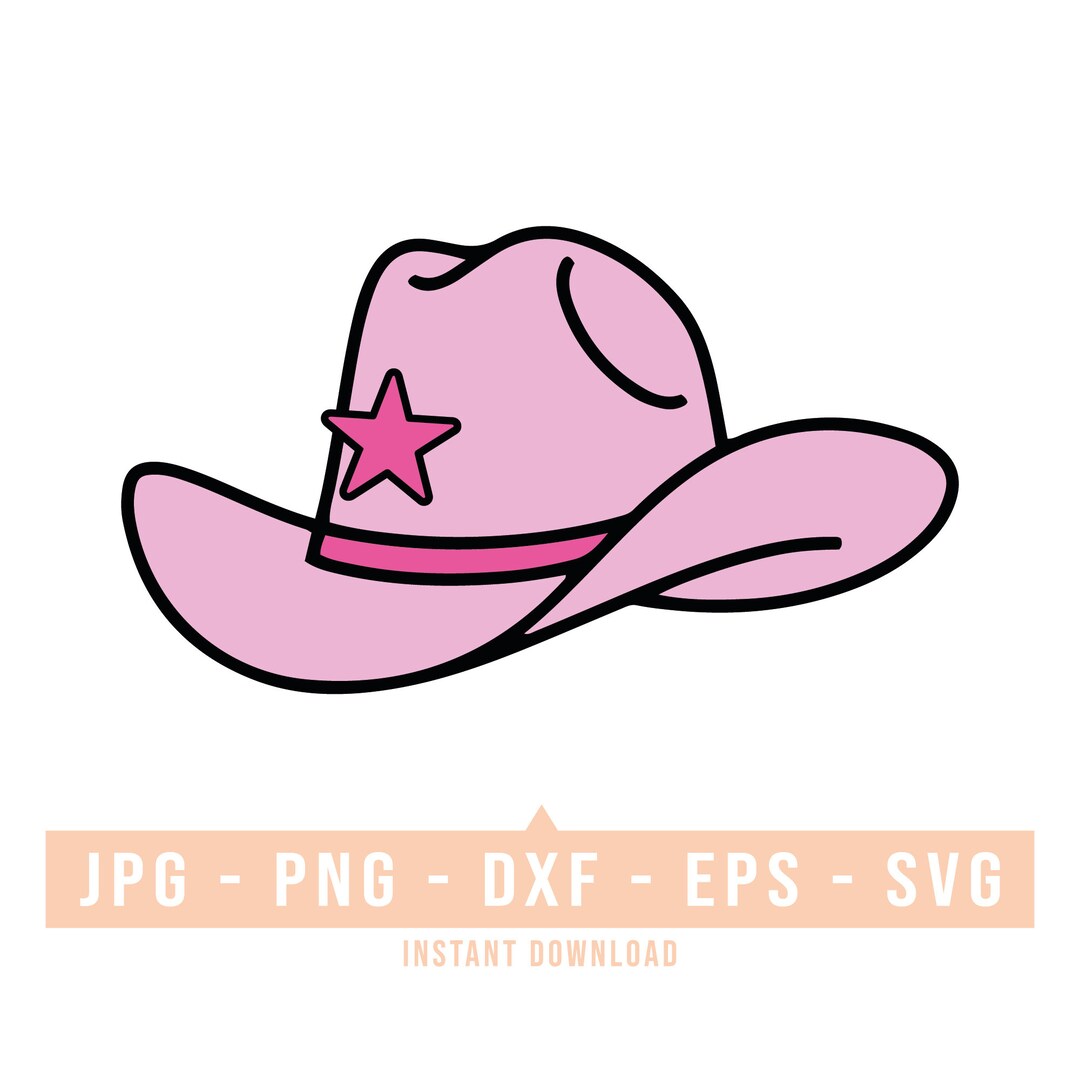 Pink Cowboy Hat With Star SVG Harry Styles Inspired Barbie Ken Hat Svg