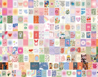 Pink Grunge Wall Collage Kit, Aesthetic Room Decor, Y2K Gallery Wall Prints, Trendy Teen Girl Dorm Posters (Digital Download)