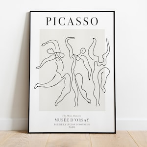 Picasso Three Dancers, Gallery Wall Art, Modern Home Decor, Pablo Picasso, Picasso Exhibition Poster, Boho Wall Art, Digital Download