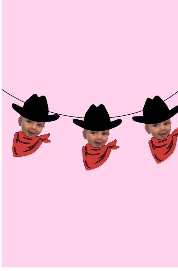 Cowboy Hat Face Banner Birthday Party 