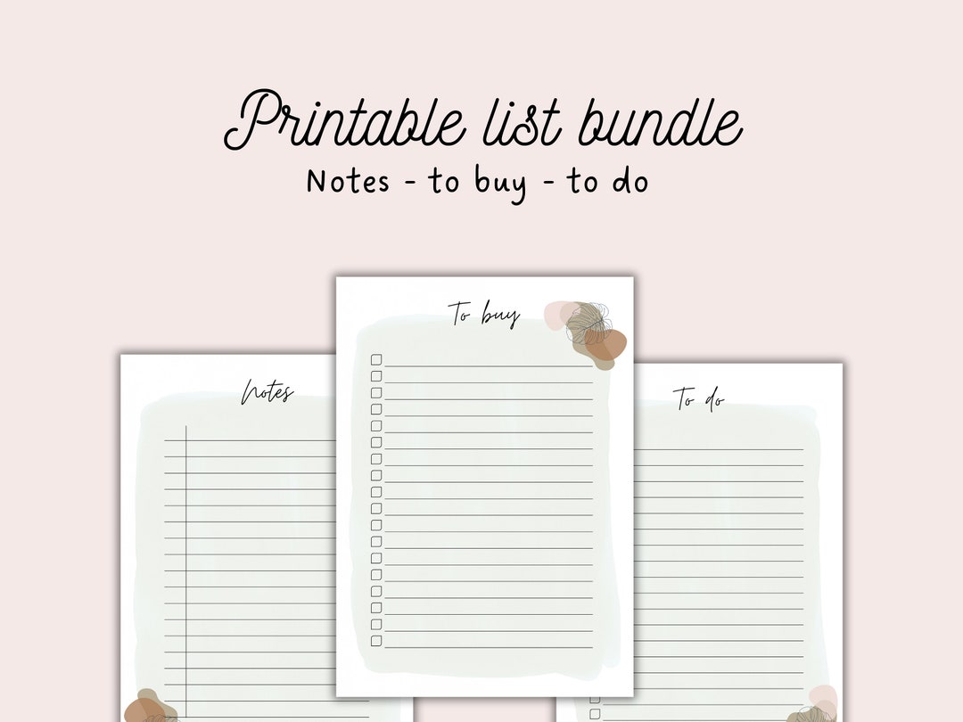 BACK TO SCHOOL Printable List Bundle to Do List to Buy - Etsy