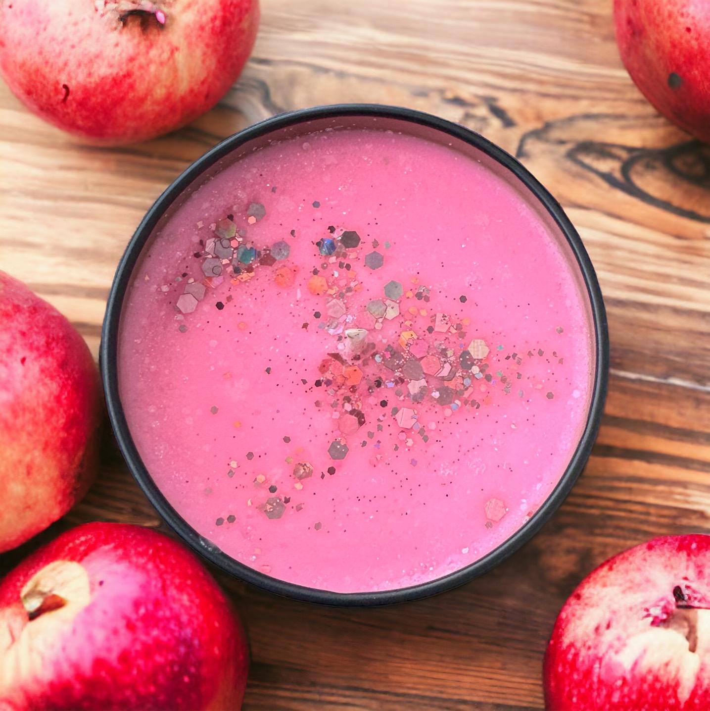 Pomegranate Vanilla Soy Candle | Hand-Poured Natural | Fruity & Sweet Aromatherapy Home Decor | Eco-Friendly Vegan Wax